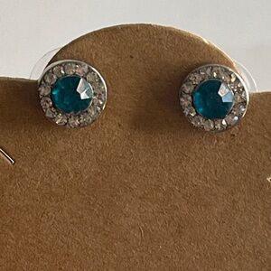 NWT Silver and Teal Stud Earrings
